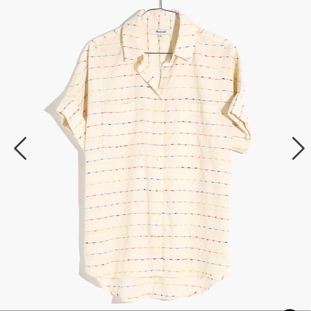 NWT Madewell 2X Courier shirt in flecked rainbow